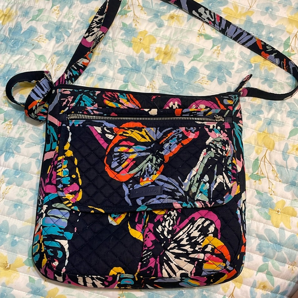 Vera Bradley neutral butterfly purse